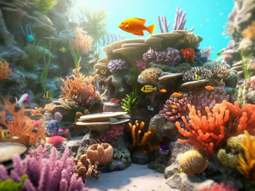 a wunderful coral reef with colourful fishes 000