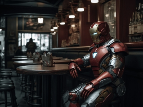 iron man at the bar
